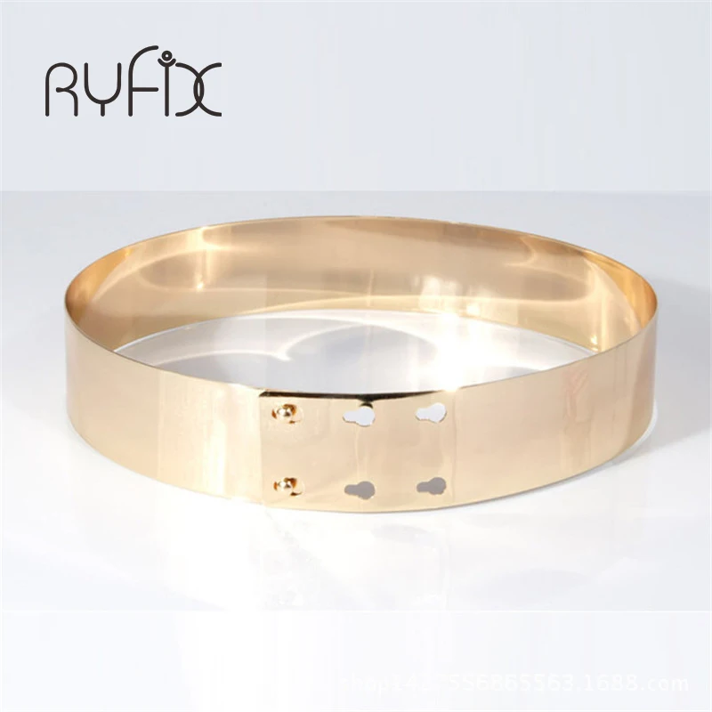 Женский зеркальный ремень металлический пояс золотистого цвета в европейском