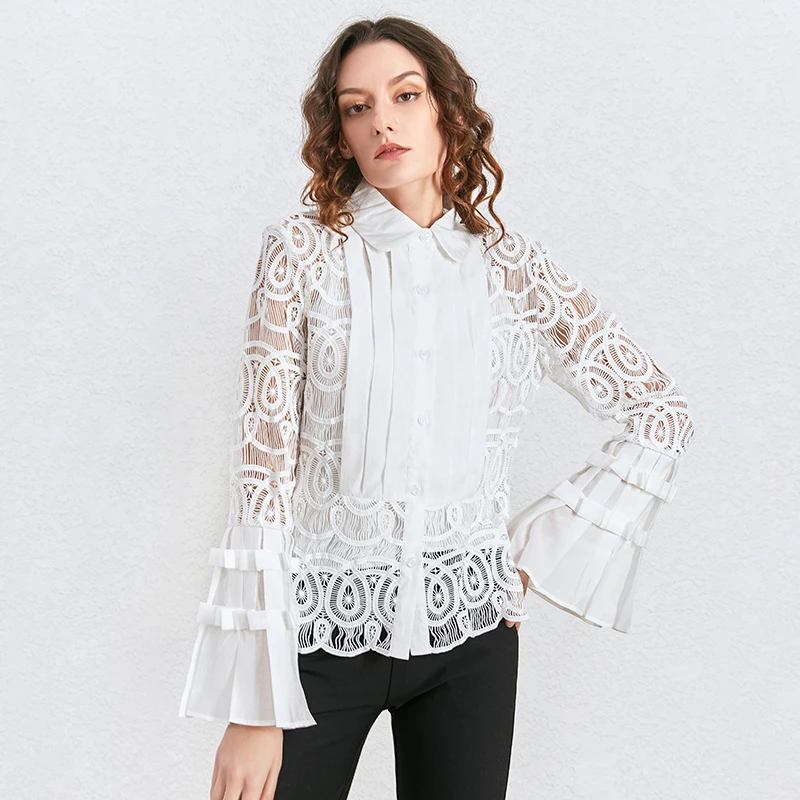 LD LINDA DELLA Autumn Fashion Runway Chiffon Dress