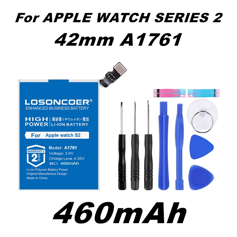 For Series 2 42mm Аккумулятор LOSONCOER 460 мАч A1761 для Apple watch Series 1 Series 2 38 мм 42 мм реальная емкость Series1 Series2 батарея хорошего качества - Цвет: For Series 2 42mm