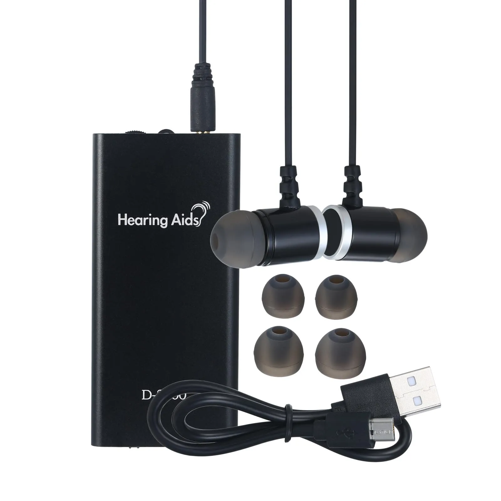 Voice Enhancer with Earphone Dual Ear Hearing Aid Adjustable Sound