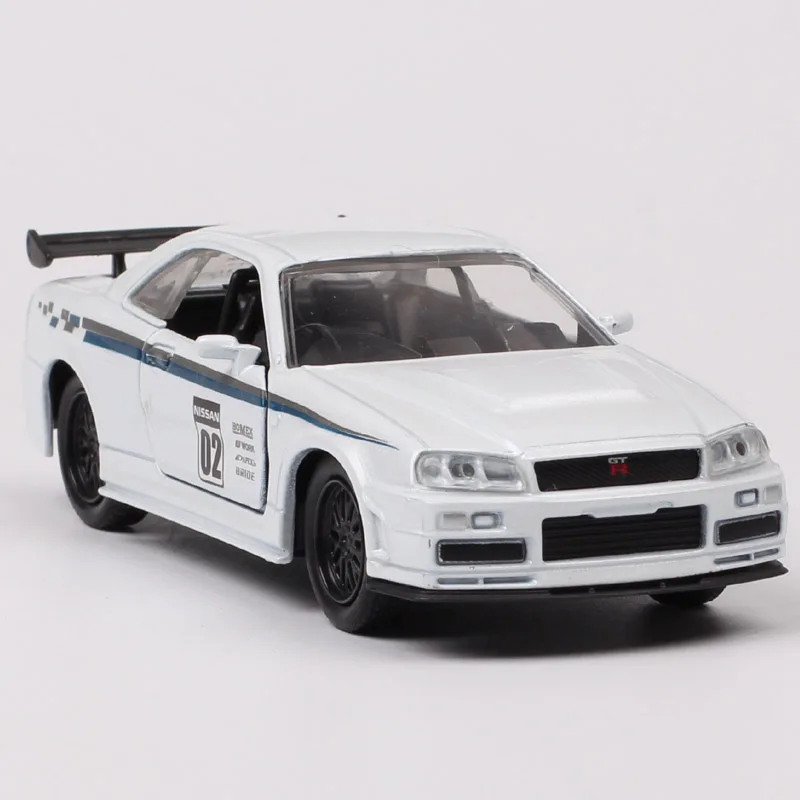 Jada toys JDM тюнеры 1:32 весы маленькие 2002 Nissan Skyline GTR R34 автомобили гоночный металл, полученный литьем под давление и игрушки модели детских автомобилей