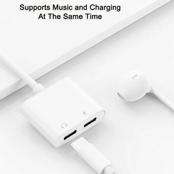 Type-C Digital Audio Converter 2 in 1 Headphone Jack Audio Splitter Adapter Fast Charging VDX99