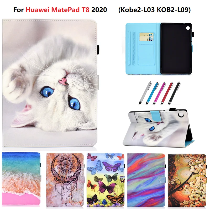 Flip PU Leather Case For Huawei MatePad T8 8.0 inches T 8 2020 Wallet Folding Stand Soft TPU Cover Shell Kobe2-L03 KOB2-L09 Caqa |