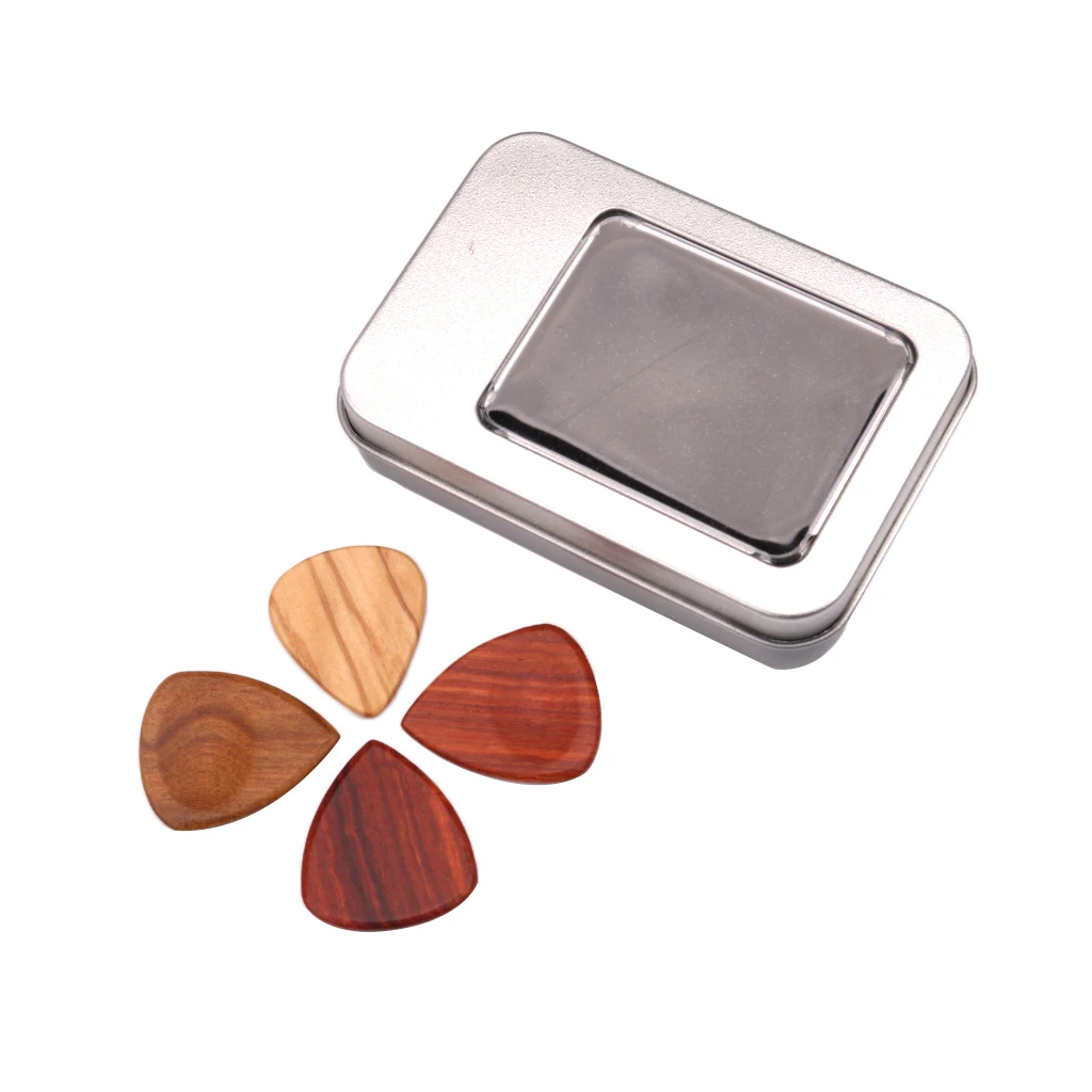 1 Pack Wood Guitar Finger Picks+Storage Box Organizer for Teen Girls Kids Beginners