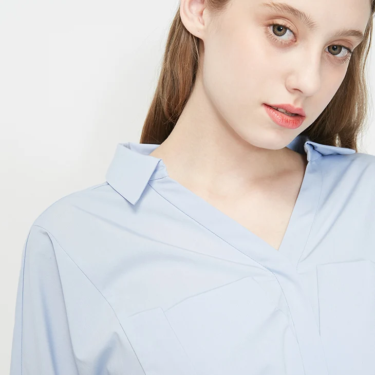 Vero Moda Женская облегающая двухполосная рубашка с 3/4 рукавами и отложным воротником | 319231585