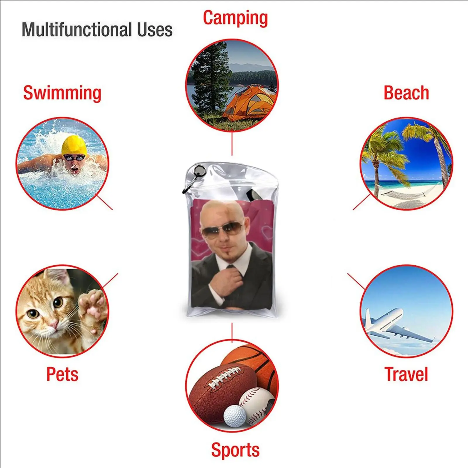 Mr. Worldwide Says To Live Laugh Love Quick Dry Towel Gym Sports Bath Portable Live Laugh Love Mr Worldwide Pitbull Dilf Soft