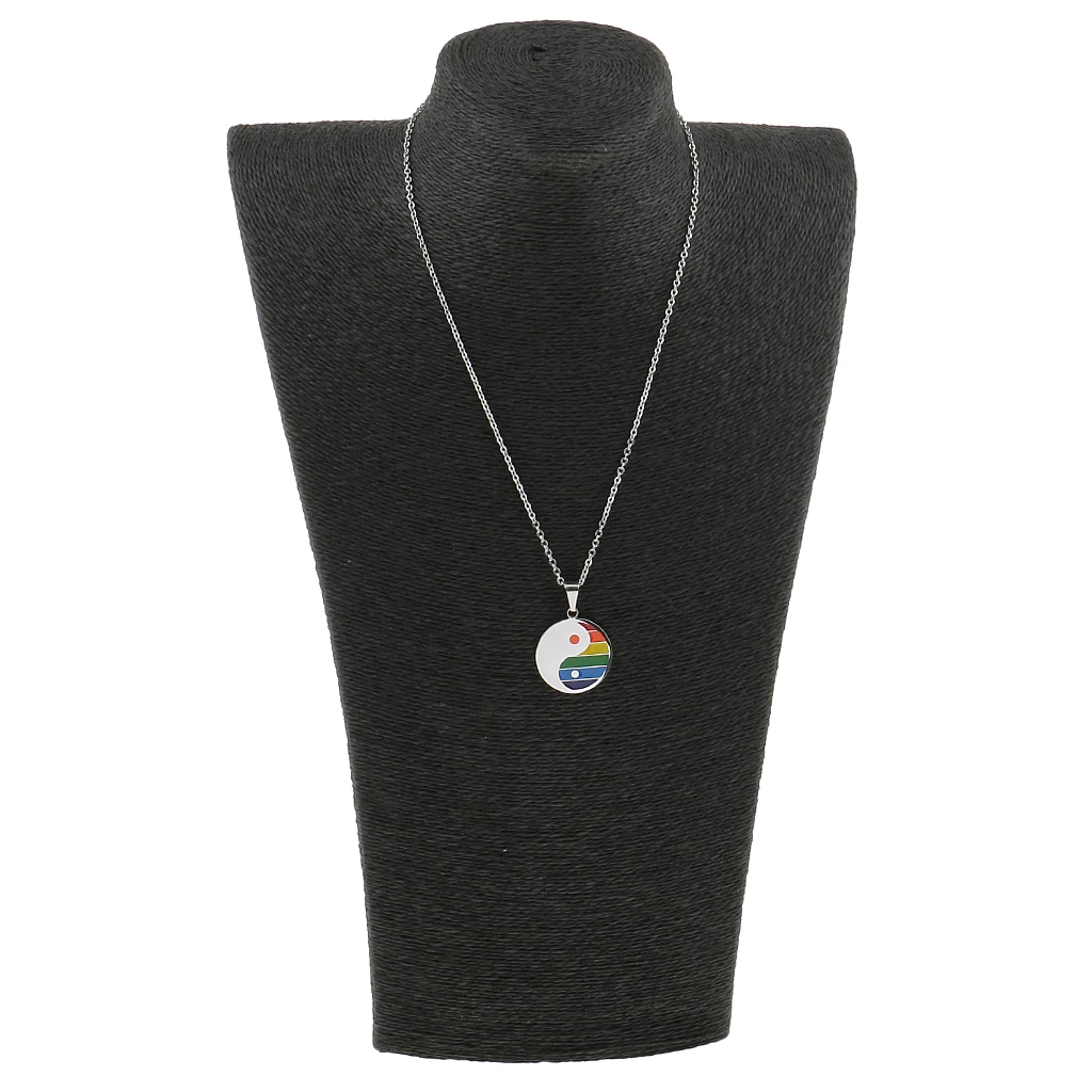 Rainbow PRIDE Stainless Steel Dog Tag Pendant Chain Necklace LGBT Jewelry
