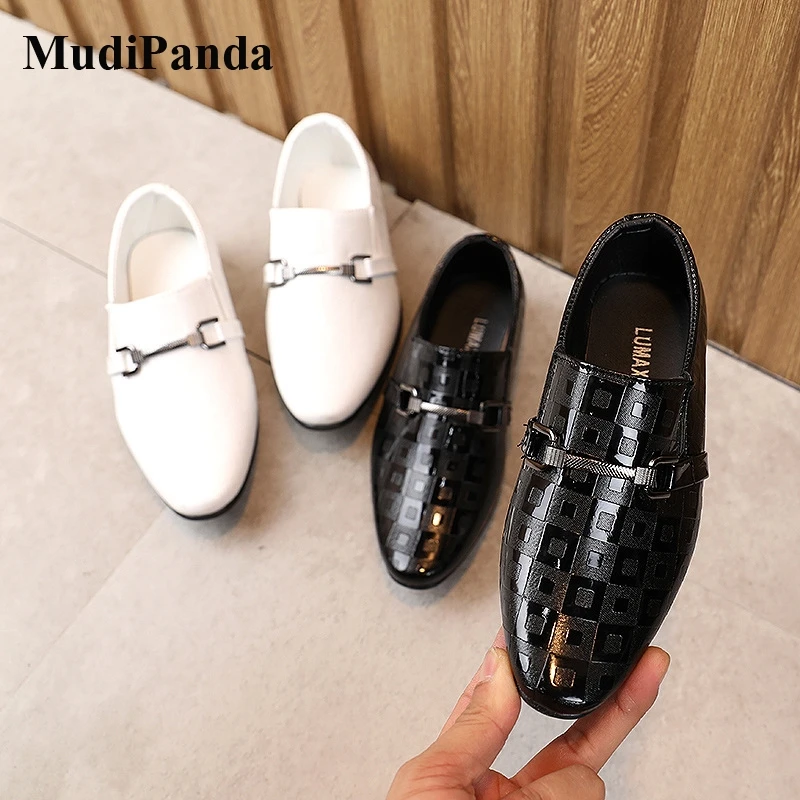 Child Shoes Boys Formal Dress Shoes For Girls Pointed British Style Fashion Show Black Autumn Children Student Single kids shoes leather shoes