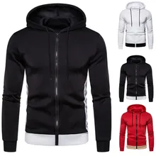 Мужской пуловер на молнии с пуговицами и длинным рукавом, толстовка с капюшоном, топы, блузка