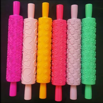 

Non-Stick Patterned Rolling Pin Fondant Embossed Roller Mold DIY Cake Decorating Tool Kitchen Gadgets Baking Accessories