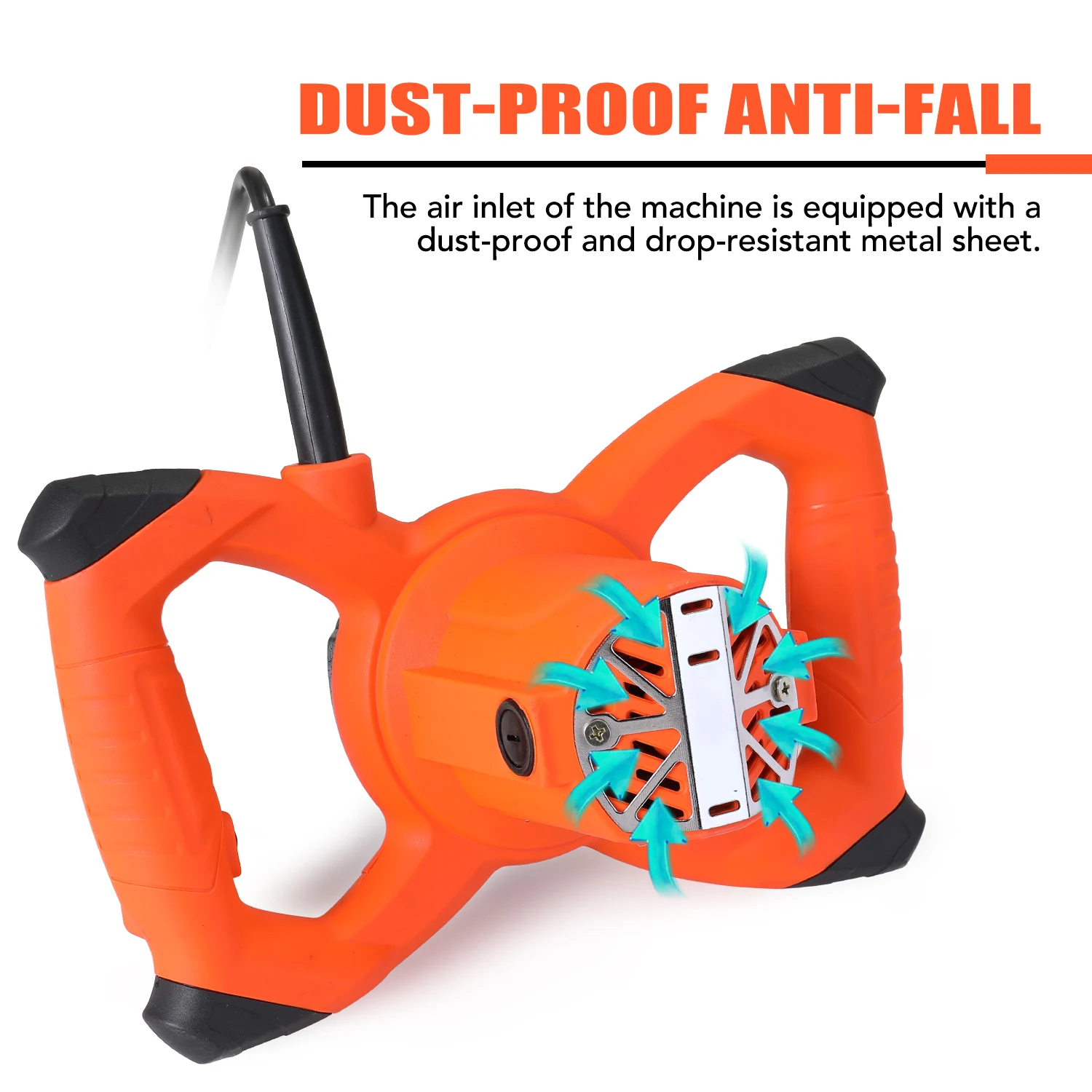 KKMOON Handheld Mixer Paint Cement Plaster Mortar Coating Mixer Putty Powder Mixing Machine 2300W Industrial Adjustable Speed