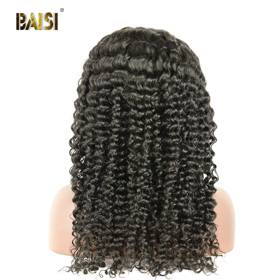 BAISI Hair 360 человеческие волосы на кружеве, парики бразильские, глубокая волна, парик с предварительно выщипанными волосами, человеческие волосы, парик для черных женщин