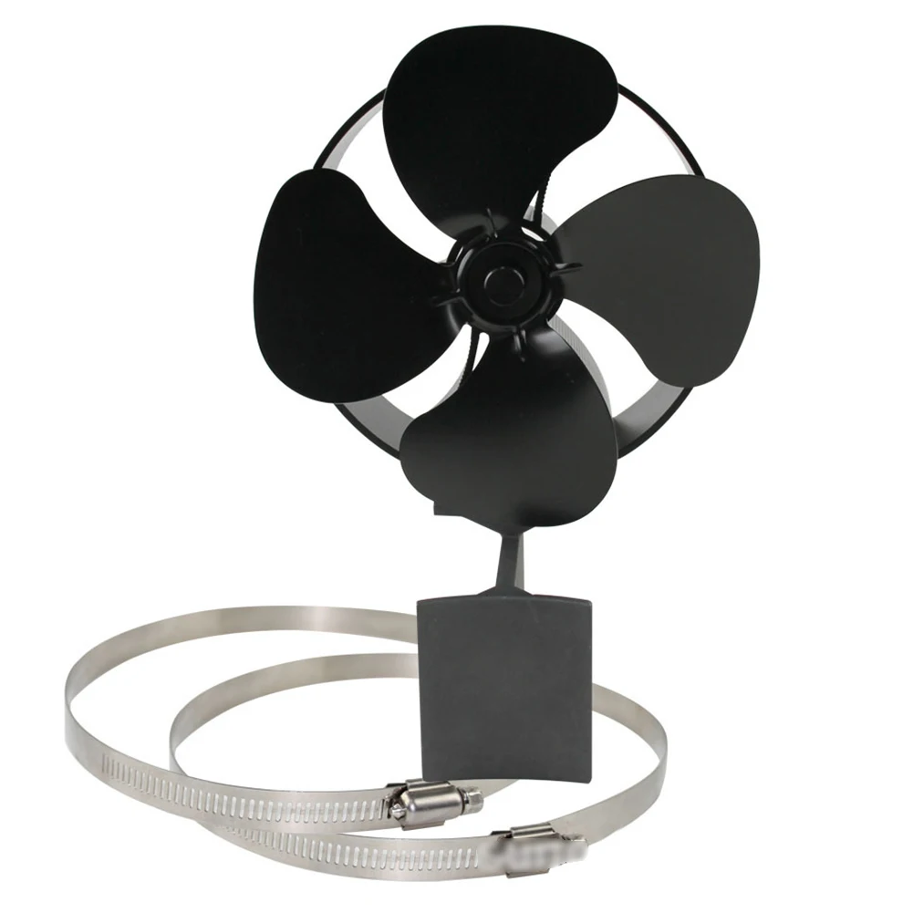 

Quiet Circulates Warm Home Fireplace Heat Powered Stove Fan Eco Friendly With Handle Efficient 4 Blade Log Wood Burner Safety