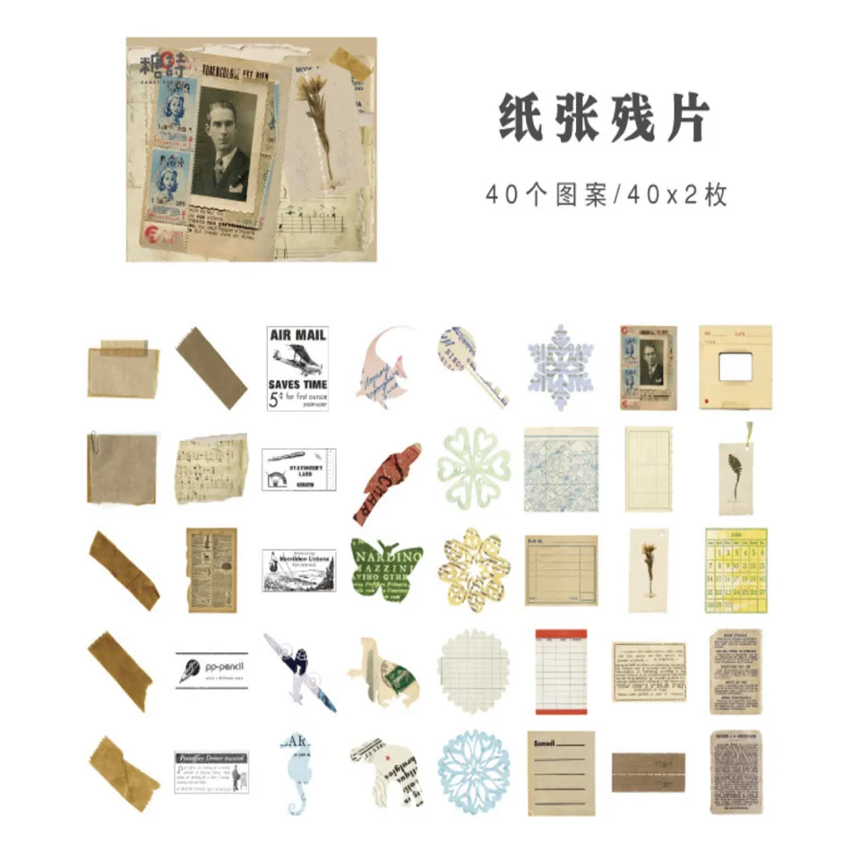 Paper Tag Новинка, Ретро наклейки, винтажные цветы, хлопья, Набор наклеек для рукоделия, фотоальбомы, открытки, этикетка, наклейка - Цвет: Paper Tag
