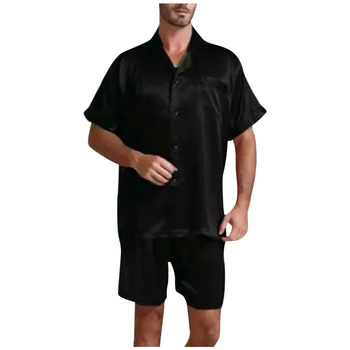 

Summer Men's Solid Color Home Wear Short-sleeved Shorts Pajamas Set Thin Section Home Suit Multi Styles Mens Sleepwear Pajamas