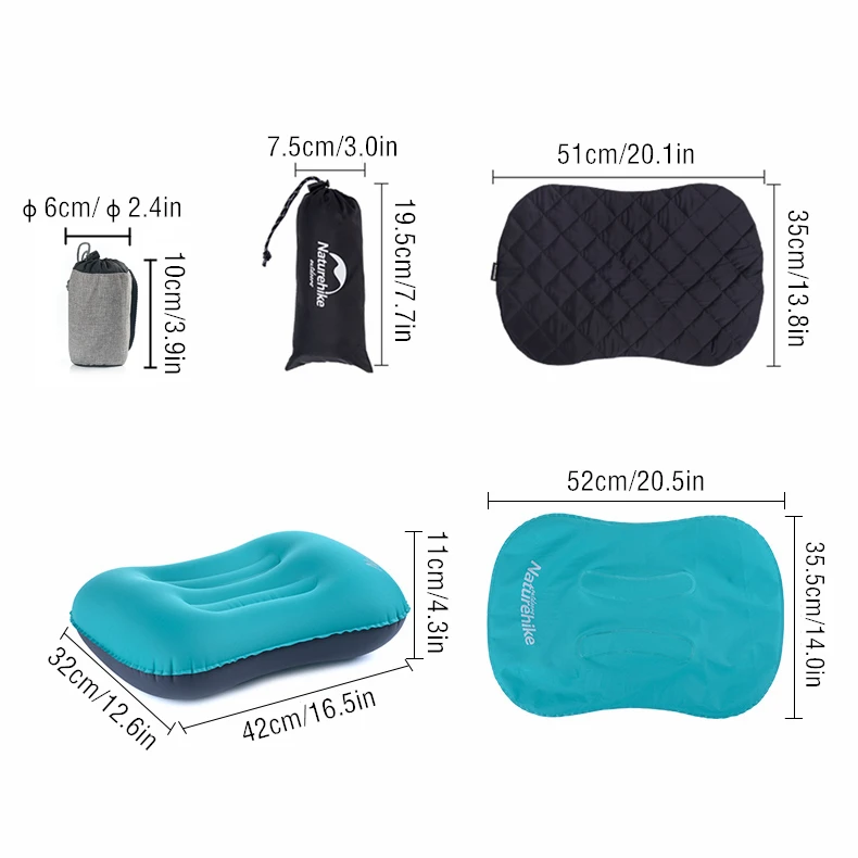 Naturehike Portable Ultralight Outdoor Folding Camping Pillow Inflatable Travel Cushion Soft Neck Protective HeadRest Pillow