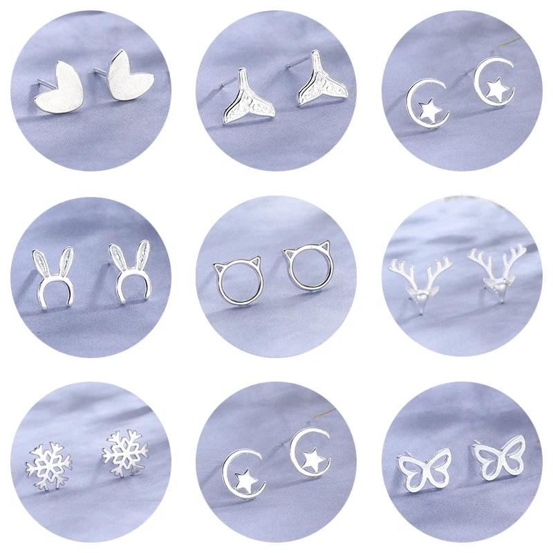 Utimtree, корейский стиль, женские милые серьги-гвоздики для девочек, простые, S925, иглы, маленькие серьги, ювелирные изделия, Boucles d'oreilles femme