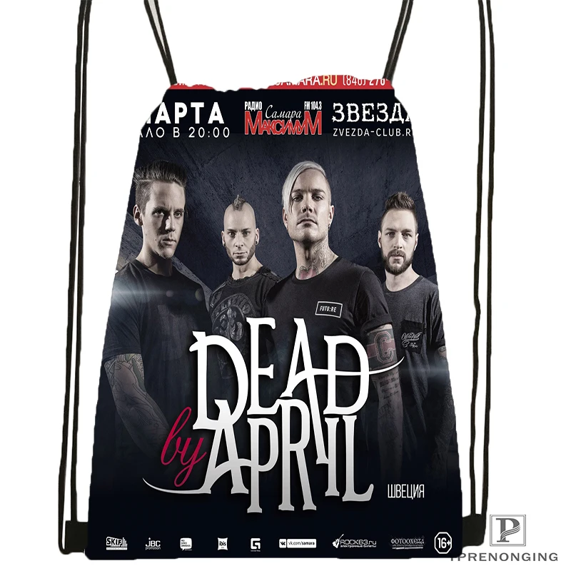 

Custom Dead by April Band Drawstring Backpack Bag Cute Daypack Kids Satchel (Black Back) 31x40cm#180531-03-65