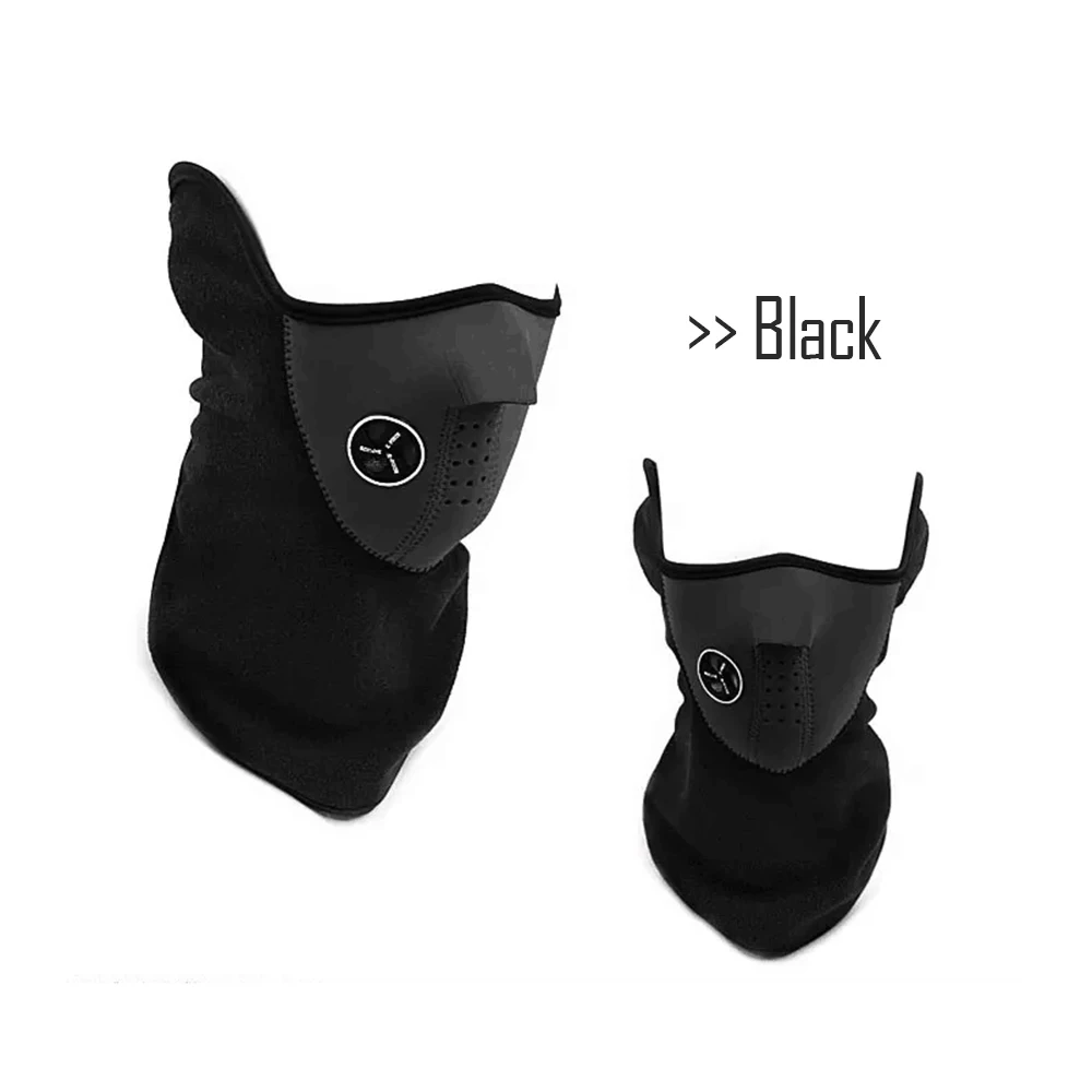 Winter Warm Ski Mask Bike Bicycle Cycling Half Face Mask for Running Outdoor Winter Neck Guard Scarf Mask Headwear - Цвет: Черный