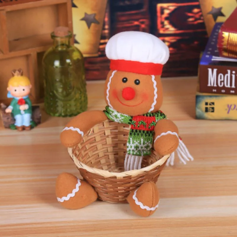 Горячая Распродажа Рождественская корзина для хранения конфет Санта Клаус корзина для конфет Рождественская декоративная кукла орнамент детский подарок