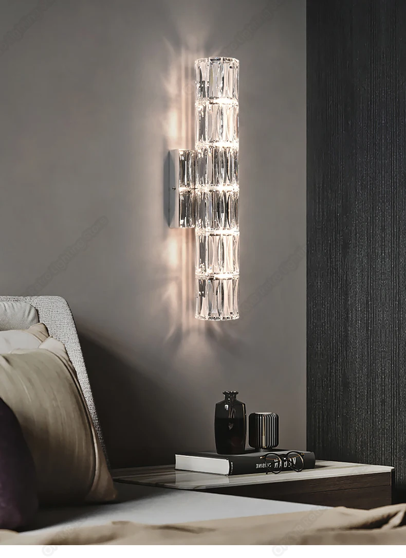 led wall lamp modern Sconce Wall Lamp For Living Room  Luxury Crystal LED Wall Light Nordic Bedroom Bedside Wall Lights Fixure  Indoor Lamp wall lights indoor