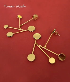 

Timeless Wonder Green Crystal Geo Balance Tassel Drop Earrings Women Jewelry Boho Top Designer Rare Runway Prom Gothic Art 6541