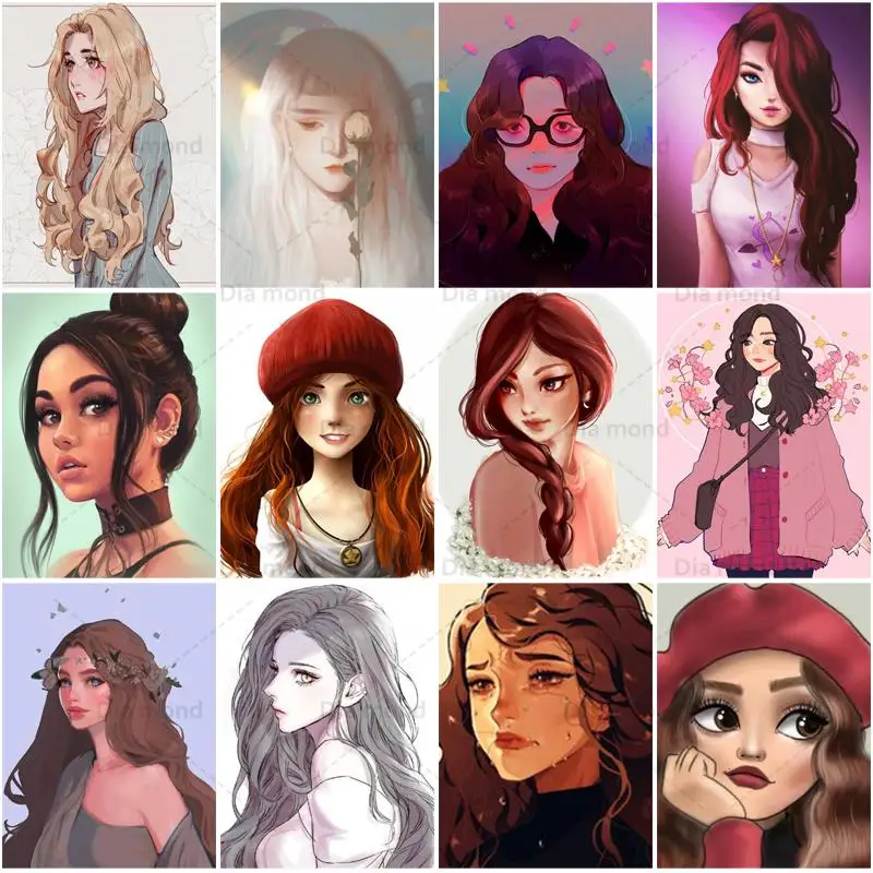 5D алмазная живопись мультяшная девушка картина полная - Цена: 315,34 руб.