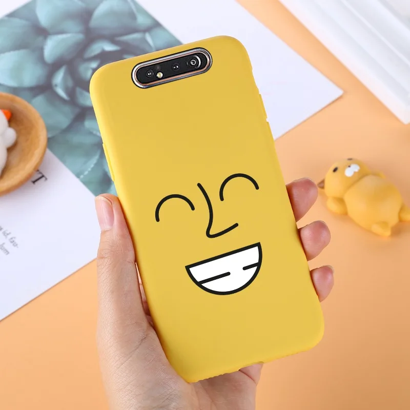018 Yello ТПУ чехол для samsung Galaxy A80 силиконовый милый для samsung задняя крышка A 80 A805F A50 A70 A10 A20 A10S A40 протектор черный - Цвет: 018