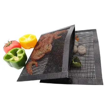 

2Pcs Reusable Non-stick BBQ Grill Mesh Bag with Silicone Brush Grilling Heat-resistant for Outdoor Picnic Cooking Barbecue Tools