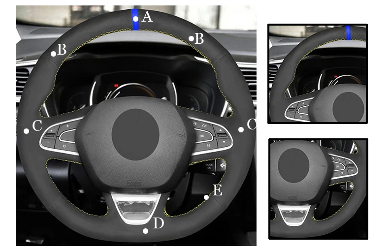 Black-Suede-DIY-Sew-Car-Steering-Wheel-Cover-For-Renault-Kadjar-Koleos-Megane-Talisman-Scenic