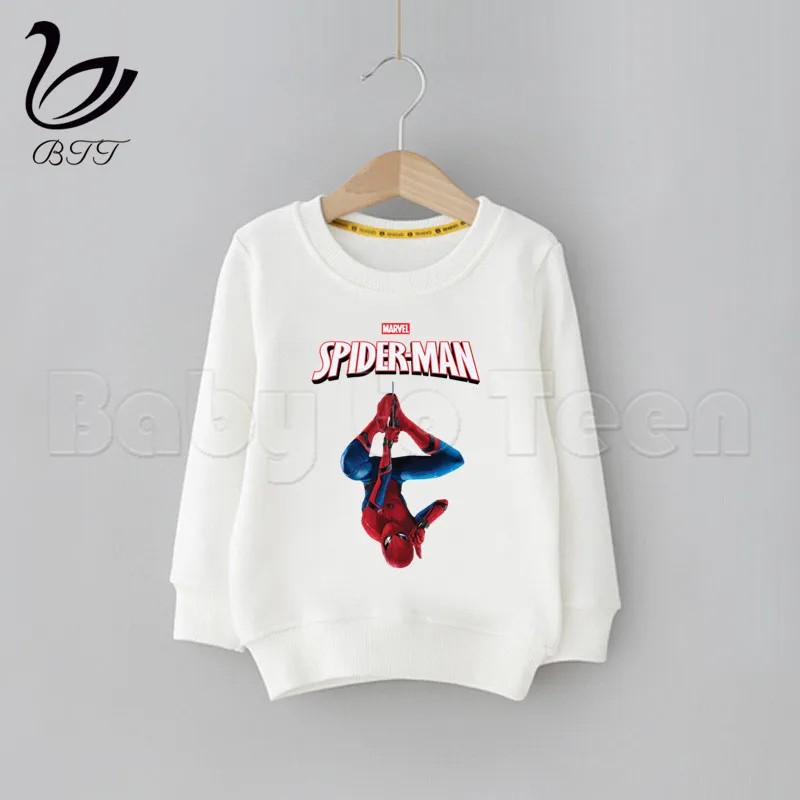 Marvel Avengers Spiderman Children Cartoon Cute Print Kids Clothes Baby Cartoon Children Hoodie Sweatshirts Boys Children