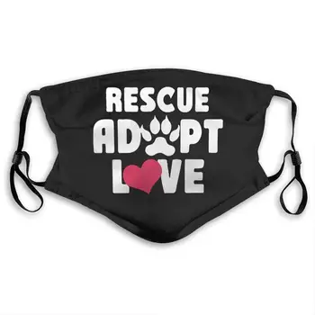 

Dog Rescue Animal Cat Rescue Anti Dust Half Face Mouth Mask with PM2.5 Filters 5 Layers of Protection for Men Women Black