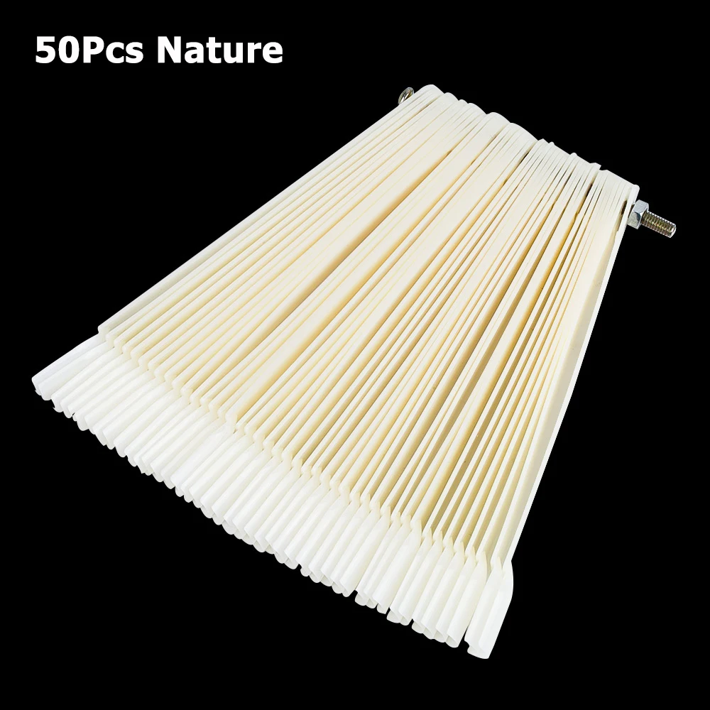 50Pcs Nature Накладные кончики для ногтей, натуральный прозрачный черный веер, палец, полная карта, дизайн ногтей, дисплей, практика, акриловый УФ Гель-лак, инструмент для маникюра - Цвет: 50Pcs Nature
