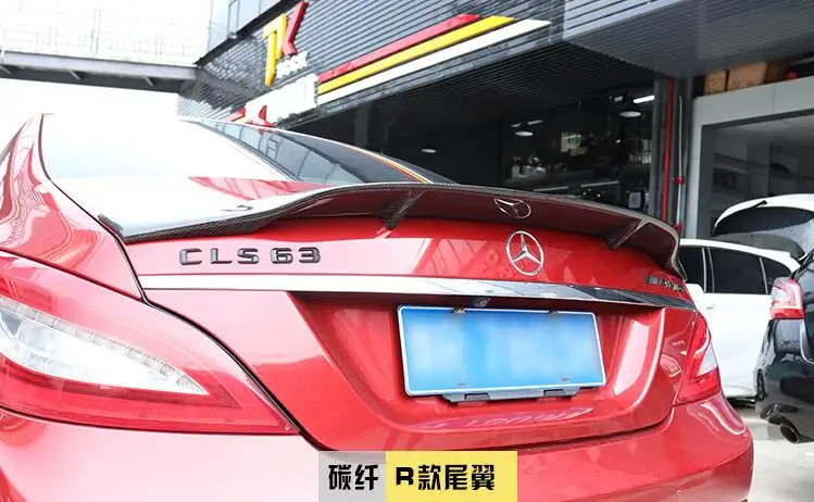 High Quality CARBON FIBER REAR WING TRUNK LIP SPOILER FOR Mercedes Benz W218 CLS300 CLS350 CLS63 2012- R STYLE
