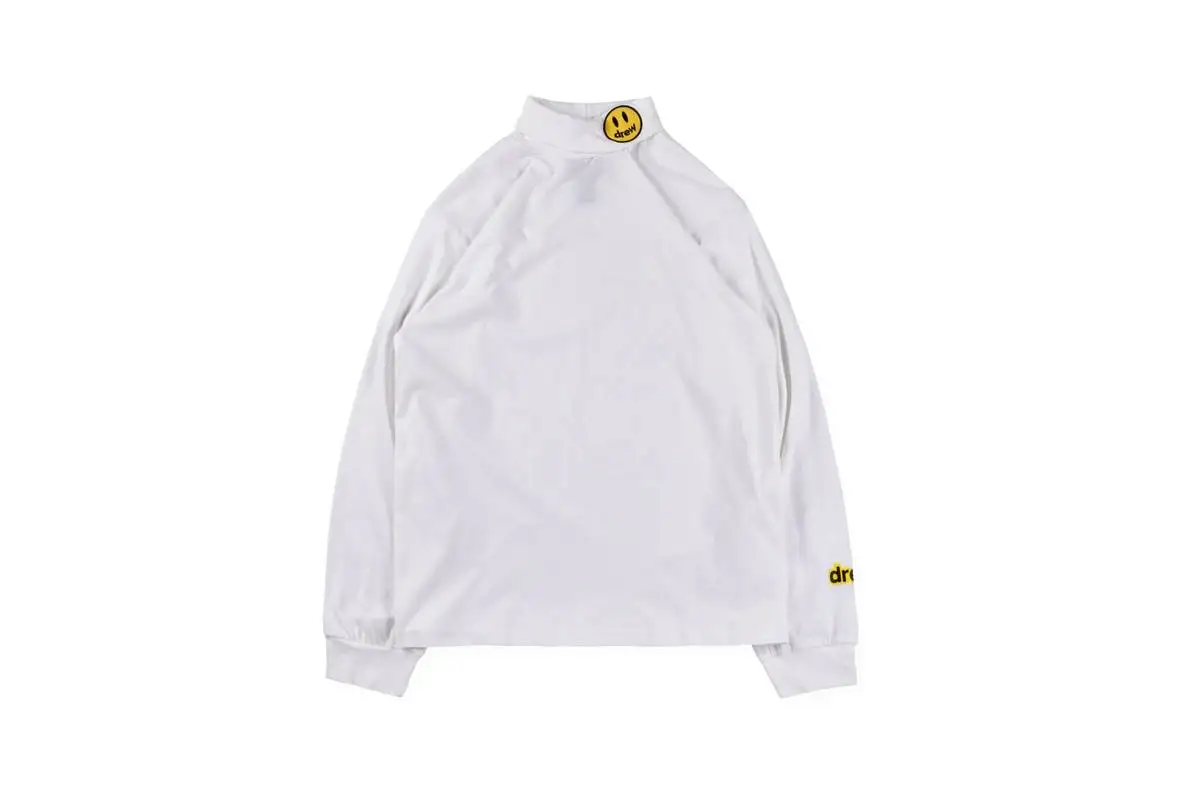 19SS DREW HOUSE футболка с длинным рукавом, улыбка на шее, для мужчин и женщин, grace Limited Drew House, футболка, уличная одежда, хип-хоп drew top