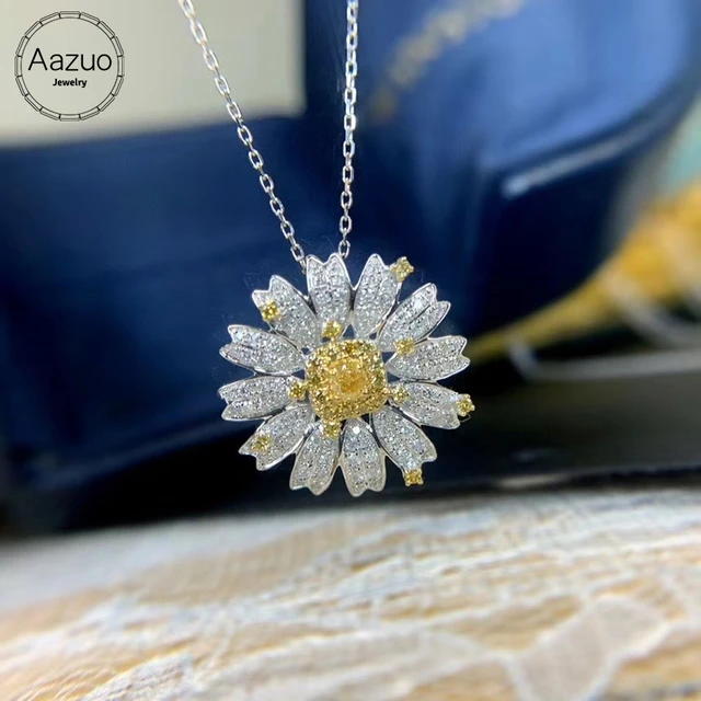 Italian White and Yellow Enamel Daisy Necklace in 14kt Yellow Gold |  Ross-Simons