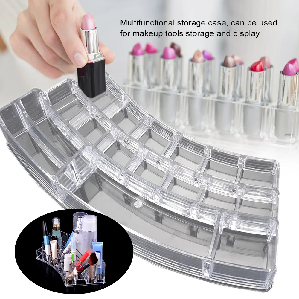 

17 Grids Acrylic Permanent Makeup Supplies Storage & Display Lipstick Case Container Cosmetic Microblading Accessories