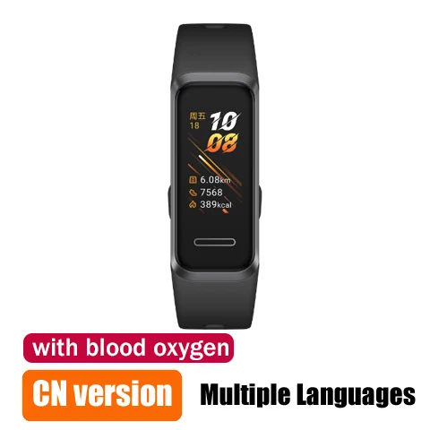 CN band4 black Смарт-часы huawei Band 4 с глобальной версией, Смарт-часы, монитор сердечного ритма и здоровья, новые часы с usb-разъемом для зарядки - Цвет: CN band4 black