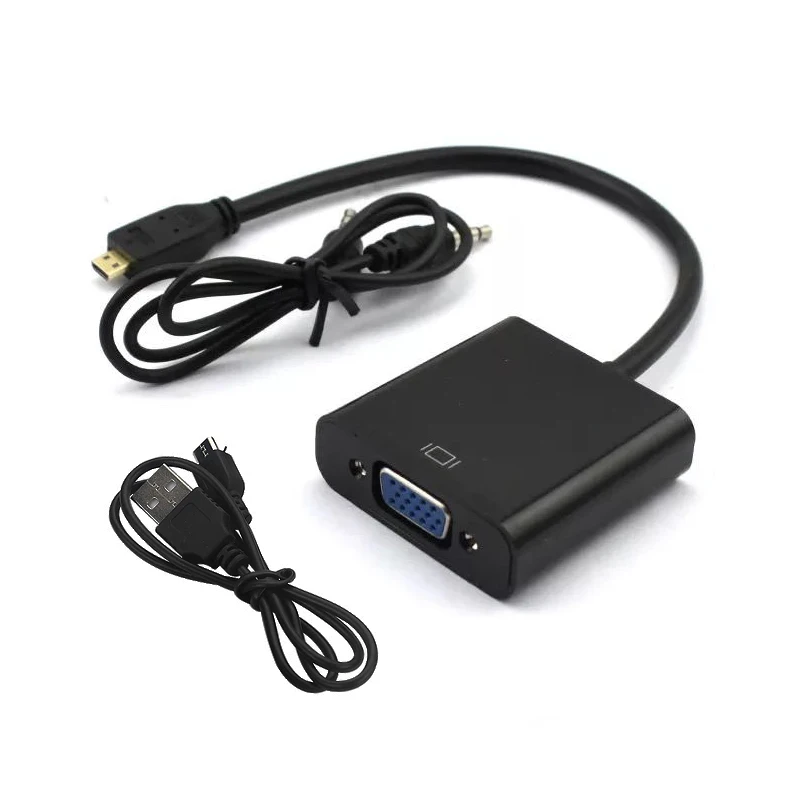 Адаптер Raspberry Pi 4 Micro HDMI в VGA Кабель адаптер с аудиокабелем кабель USB для XBOX PS 3/4