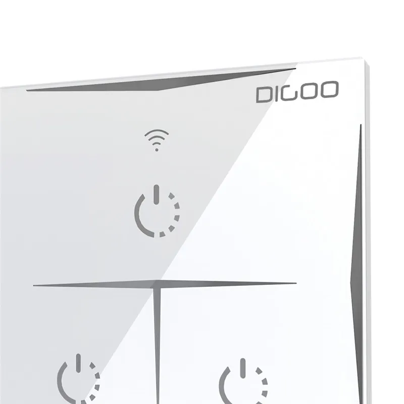 DIGOO DG-S601 1800 Вт ЕС AC100V-240V умный wifi настенный сенсорный выключатель 3 банды стеклянная панель Пульт дистанционного управления с Amazon Alexa Google