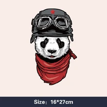 

Patches Appliqued Iron-On Ironing Panda Red Scarf army T-shirt heat transfer decoration paste high elasticity and washability