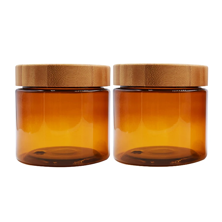 Download Hot Sale 1oz 30g 50g 100g 250g Matte Amber Plastic Cream Jar Cosmetic Container Cosmetic Jar Bamboo Lid Plastic Bottle Container Refillable Bottles Aliexpress