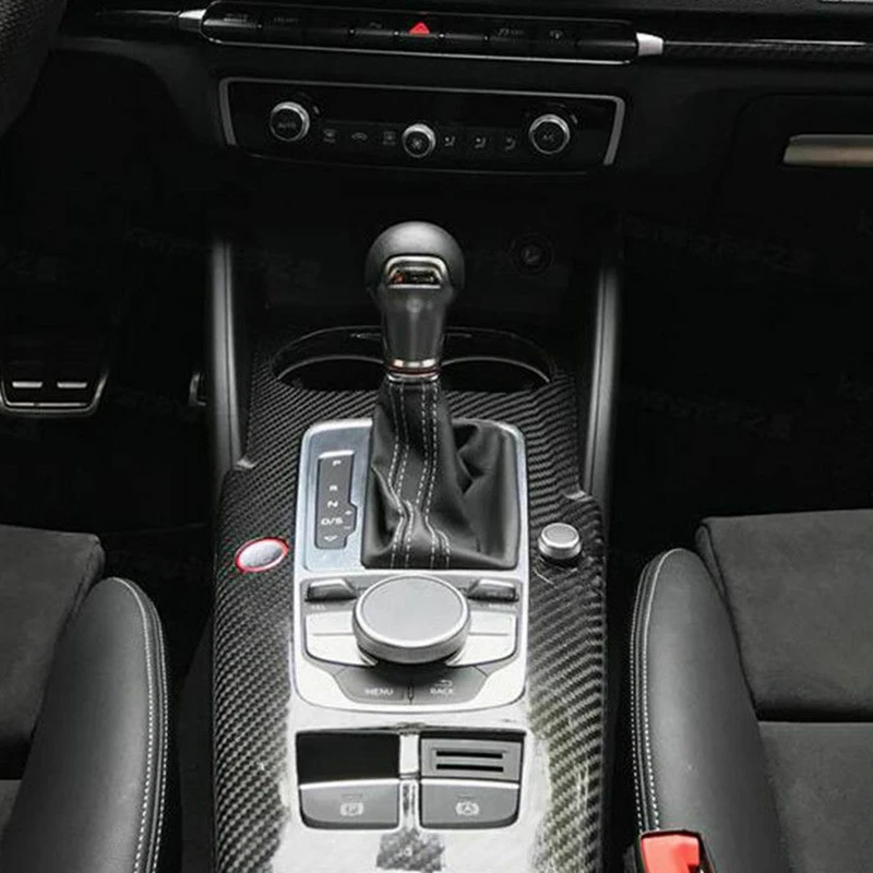 3 шт Автомобильная карбоновая внутренняя центральная консоль сдвижная панель Крышка для Audi A3 14-17