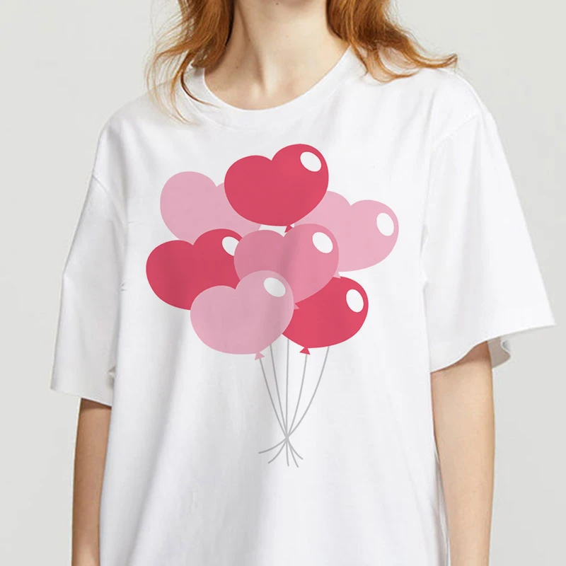 

Harajuku T Shirt Women Ullzang Geometric Colorful Balloons T-shirt Funny Cartoon Graphic Tshirt 90s Fashion Top Tees Female