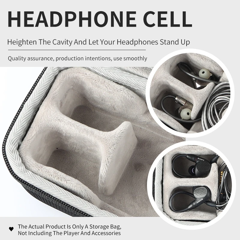 Music Player Case Portable Storage Box Carrying Case For QULOOS QA361 HiFi MP3 Player For Sony M7 M9 Z1R Earphone Headphone storage box carrying case