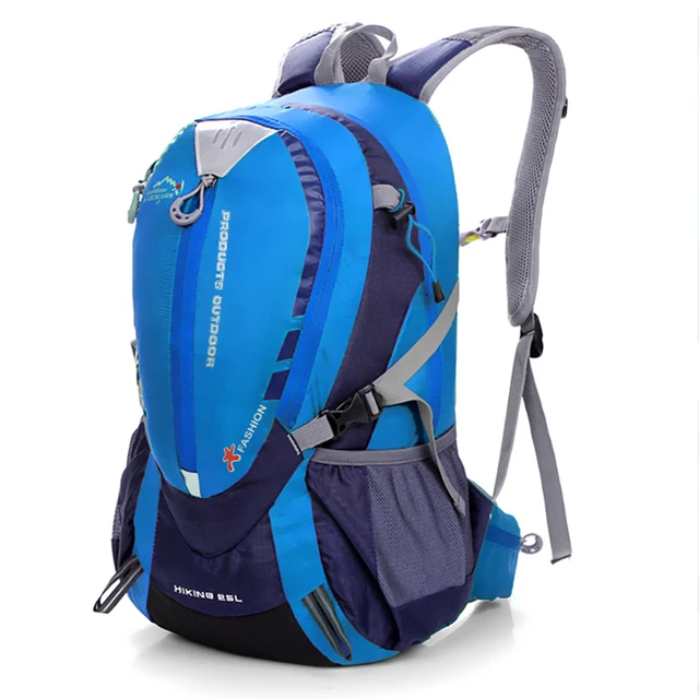 25L Cycling Backpack Men and Women Camping Mountaineering Hiking Backpack Rucksack Camping Bag Trek Backpack Breathable Backpack Blue Color