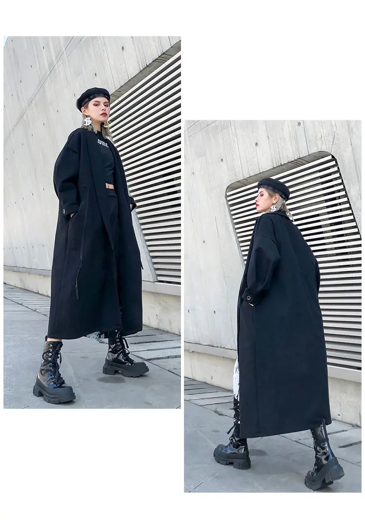 XITAO, плотная зимняя женская одежда черного цвета, большие размеры, коллекция года, модные корейские кардиганы с отложным воротником, пальто, бандаж, новинка, XJ2229
