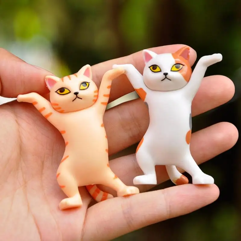 miniature duck figurines Cute Dancing Cat Headphone Stand Headset Bluetooth INS Pen Holder Desktop Display Stand Cute Doll Handmade Decoration Model Figurines & Miniatures discount