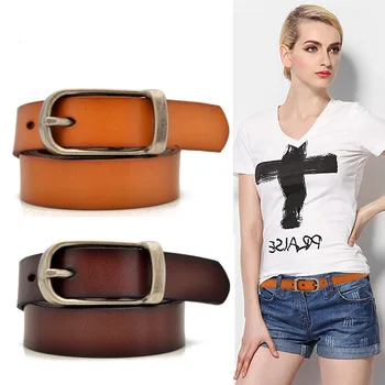 

New Fashion Women Belt Metal PIN Buckle Jeans Luxury Strap Woman Genuine Leather Belt Designer Cowhide Waistband w/2.3cm