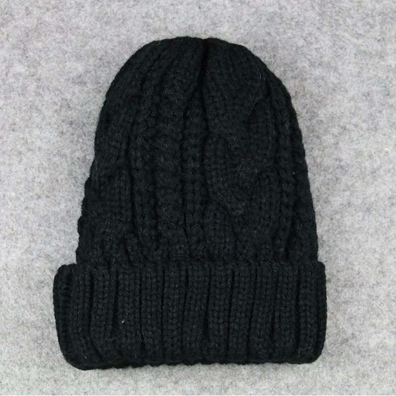 Женская Шапка-бини, зимняя теплая вязаная шапка из Ангорского меха, Женская шляпка шапка черепки и шапочки BN002 - Цвет: Black
